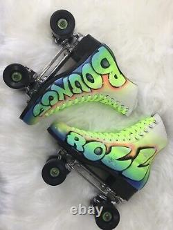 Vintage Custom Riedell Hand Painted Roller Skates Size 8 Airbrush Chicago(B133)