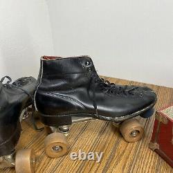 Vintage Hyde Roller Skates Mens Size 7 Black Sure Grip Stylist With Case
