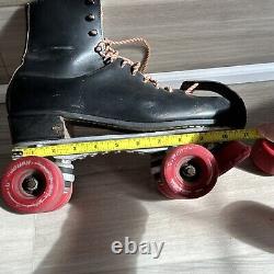 Vintage Jogger Riedell 120 Black Leather Roller Skates US Size 9 VTG