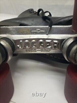 Vintage Jogger Riedell 120 Black Leather rare Roller Skates US Size 8 VTG