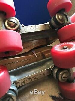 Vintage Leather Riedell Roller Skates Powell Peralta Wheels Bones VENICE CA. SZ8