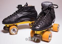 Vintage Leather Riedell Roller Skates Size 10 Cannibal Roller Wheels