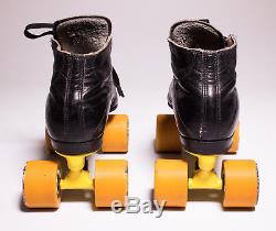 Vintage Leather Riedell Roller Skates Size 10 Cannibal Roller Wheels