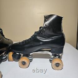 Vintage Leather Roller Skates withVanguard The Advantage Wheels Size 10 Riedell