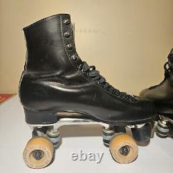 Vintage Leather Roller Skates withVanguard The Advantage Wheels Size 10 Riedell