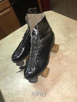 Vintage Mens Riedell Roller Skates Sure Grip plates, size 11-12, Olympian Wheels