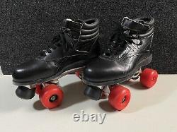 Vintage Mens Riedell USA Aerobiskate Sure Grip Black Skates Skating Shoes SIZE 8