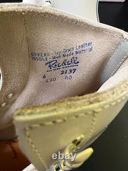 Vintage NOS Riedell 220 White M sz 6 Roller Skate Boot 2137 Red Wing Quad Dance