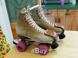 Vintage Original Riedell Tan Suede Women's Size 7 130L Roller Skates derby 130 L