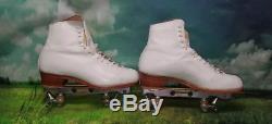 Vintage RIEDELL 11793 white Roller Skates size 10 -2 sets of wheels tools ball
