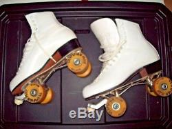 Vintage RIEDELL RED WING 6 1/2 White Women Roller Skate with Olympian Plus Rolle