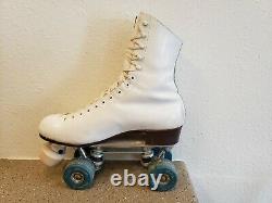 Vintage RIEDELL RED WING LEATHER SURE GRIP CENTURY PLATES ROLLER SKATES Size 9