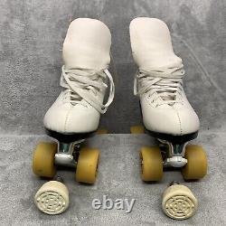 Vintage RIEDELL RED WING SURE GRIP CENTURY PLATES ROLLER SKATES White Size 5