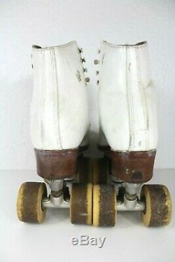 Vintage RIEDELL Red Wing Minn. Women's Roller Skates Atlas Plates Size 7 White