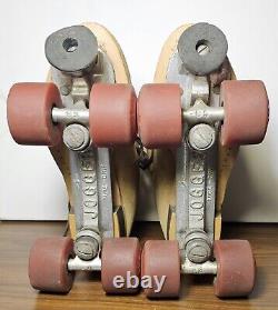 Vintage RIEDELL Roller Skates Size 10 Suede Tan 130M Red Wing Sure-Grip Jogger