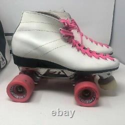 Vintage RIEDELL USA Leather Womens Speed Roller Skates Sure Grip Invader 4L Sz 8