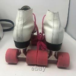Vintage RIEDELL USA Leather Womens Speed Roller Skates Sure Grip Invader 4L Sz 8