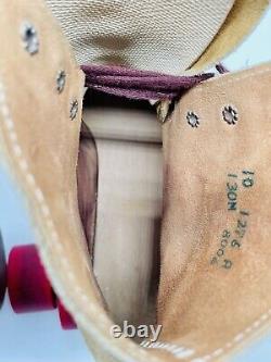 Vintage Red Wing Riedell 130M Tan Suede Roller Skates Women Size 10 Chicago Red