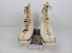 Vintage Red Wing Riedell Leather White Roller Skates Kids Youth Size 13