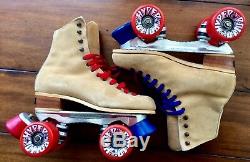 Vintage Red Wing Riedell Womens Roller Skates Size 6 Camel Excellent Condition