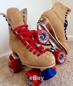 Vintage Red Wing Riedell Womens Roller Skates Size 7 Camel Excellent Condition
