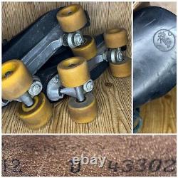 Vintage Riedell 120 Roller Skates Plates USA Black Leather Tagged a size 12