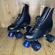Vintage Riedell 120 Roller Skates Plates USA Black Leather Tagged a size 5