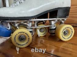 Vintage Riedell 120 Roller Skates White Size 7 Powell 57mm Bones USA Wheels