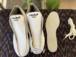 Vintage Riedell 122 13 M White Leather Speed Skate Boot