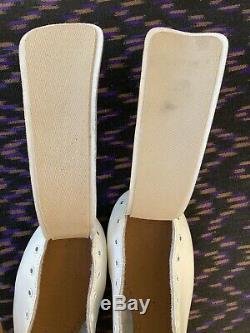 Vintage Riedell 122 13 M White Leather Speed Skate Boot