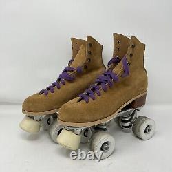 Vintage Riedell 130L Jogger Suede Leather Roller Skates Sure Grip 2 Womens 5