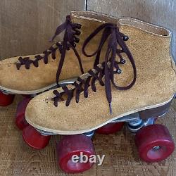 Vintage Riedell 130L Jogger Suede Leather Roller Skates Sure Grip Womens 6