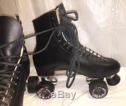 Vintage Riedell 220 Roller Skates Mens 10 10.5 Sure Grip Black USA