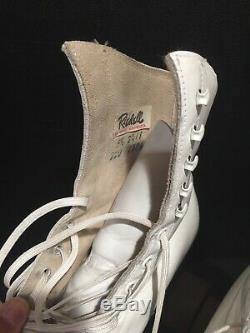 Vintage Riedell 220 White Leather Quad Roller Skates Womens Size 5.5