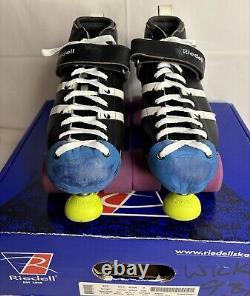 Vintage Riedell 265 Roller Skates Black & White Stripes Womens 9 B/AA CLEAN