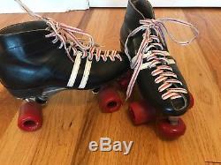 Vintage Riedell 265 Speed roller skate shoes boot MEN'S 8 Roller skates Blk