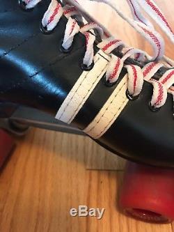 Vintage Riedell 265 Speed roller skate shoes boot MEN'S 8 Roller skates Blk