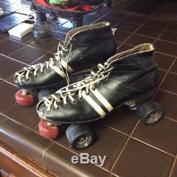 Vintage Riedell 265 Speed roller skate shoes boot MEN'S 9 1/2 Roller skates Blk