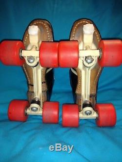 Vintage Riedell 265 Speed roller skate shoes boot MEN'S 9 RollerSkates Black
