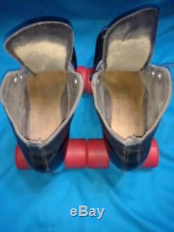 Vintage Riedell 265 Speed roller skate shoes boot MEN'S 9 RollerSkates Black