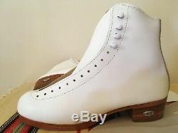 Vintage Riedell 297 Womens 9 White Leather Shearling Tongue Artistic Skate Boot