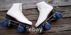 Vintage Riedell 297R White Womens Roller Skates Sz 7.5 Sure Grip Century Plates