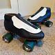 Vintage Riedell 395 Quad Roller Speed Skates'Skunks' Size 8