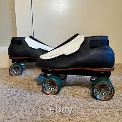 Vintage Riedell 395 Quad Roller Speed Skates'Skunks' Size 8