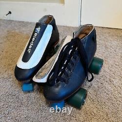 Vintage Riedell 395 Quad Roller Speed Skates'Skunks' Size 8