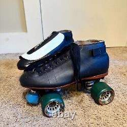 Vintage Riedell 395 Quad Roller Speed Skates'Skunks' Size 8