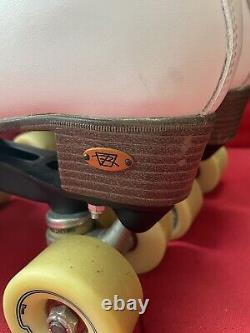 Vintage Riedell Angel 111W Roller Skates Size 6 with PowerDyne Plates White