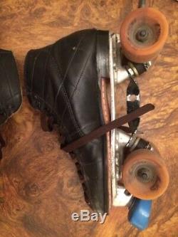 Vintage Riedell Black Speed Roller Skates 295 Men's Size 6.5