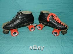 Vintage Riedell Black Speed Roller Skates Mens size 11 USA Hyper Rollo Outdoor