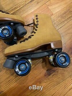 Vintage Riedell Brown Suede Leather Roller Skates Radar Zen Wheels Boot 6 Size 5